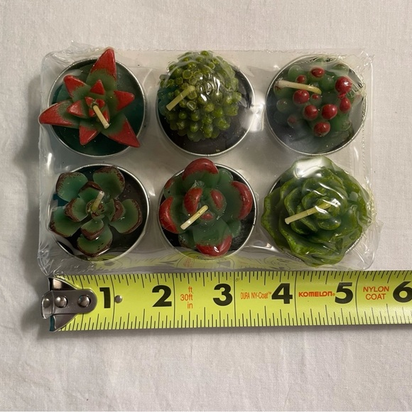 Succulent and Cactus Tealight Candles Set of 6 - Picture 7 of 9